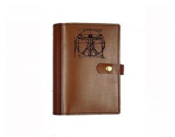 A5 Leather Diary Cover Vitruvian Man