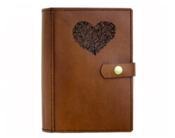 A5 Leather Diary Cover Love Heart