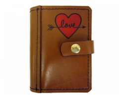LEATHER DIARY COVER COLOURED LOVE Heart A7