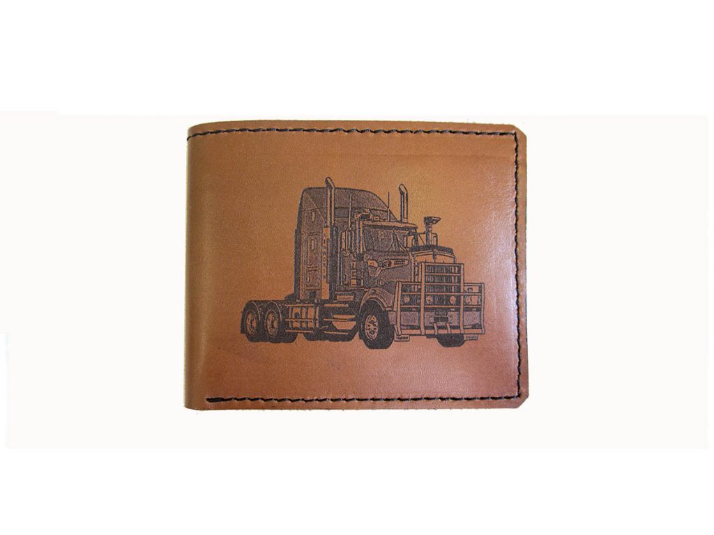a LEATHER WALLET KENWORTH 909
