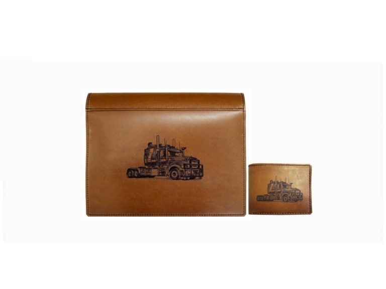Truck Logbook Cover Mack and Wallet UNDERHIDE LEATHER