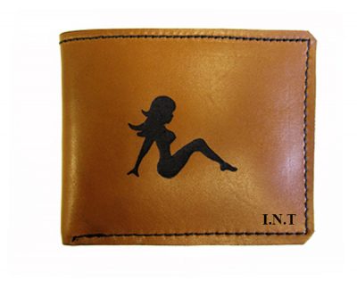 Bull Leather Wallet Mudflap Girl
