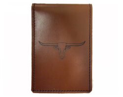 A Flip Up Leather Notebook Longhorn